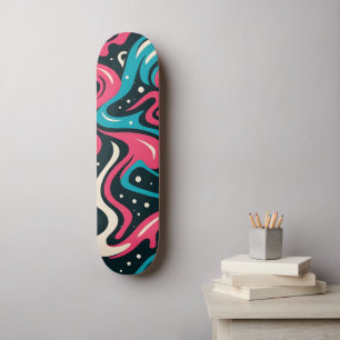 Abstrakt Graffiti Mini Skateboard Bräda 18,5 Cm
