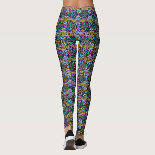 Abstrakt graffiti mönster leggings (Baksida)