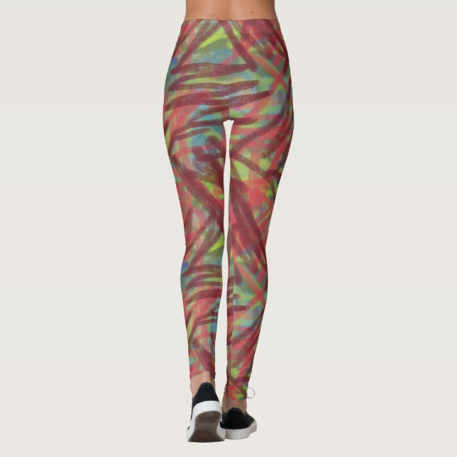 Abstrakt Graffiti mönster Push Painting Leggings (Baksida)