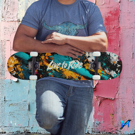 Abstrakt Graffiti Pop Art - Lev för att Köra Motto Mini Skateboard Bräda 18,5 Cm