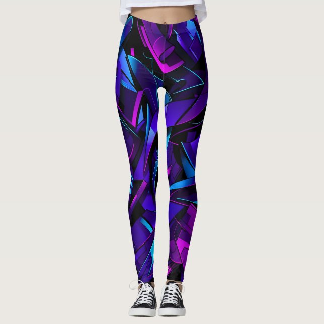 Abstrakt Graffiti Street Swirl Leggings (Framsida)