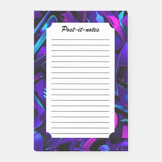 Abstrakt Graffiti Street Swirl Post-it Block (Framsida)