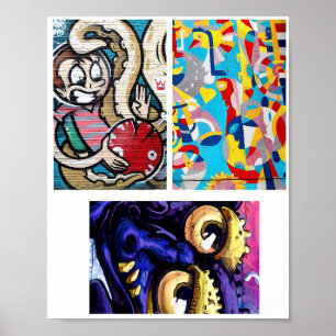 Abstrakt Graffiti Urban Street Art collage lakan Poster