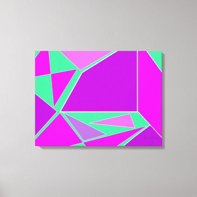 Abstrakt grafik - lila grönt design canvastryck (Framsida)