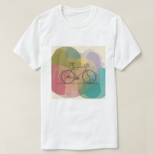 Abstrakt grafisk T-shirt för cyklister i vitt