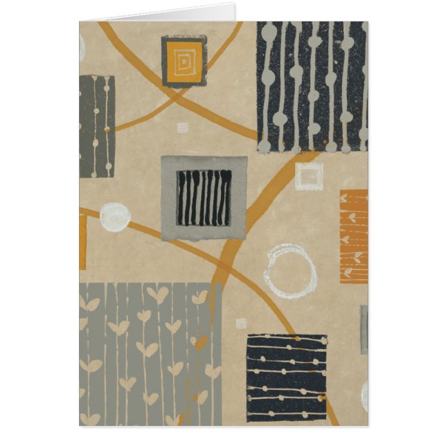 Abstrakt grafiskt belägger med tegel hälsningskort (Framsidan)