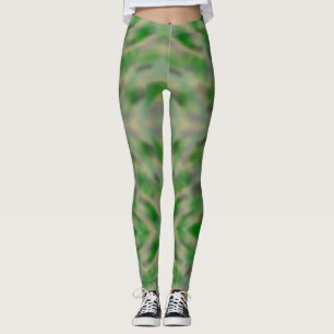 Abstrakt grågrön kamouflagedesign leggings