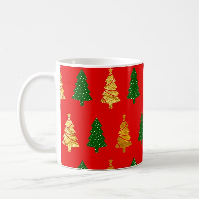 Abstrakt Gräs Träd med Foil Struktur Seamless Chr Kaffemugg (Vänster)