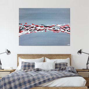 Abstrakt Grått Art Contemporary Modern Canvastryck