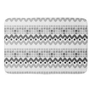 Abstrakt Grått Aztec Geometric Mönster Badrumsmatta