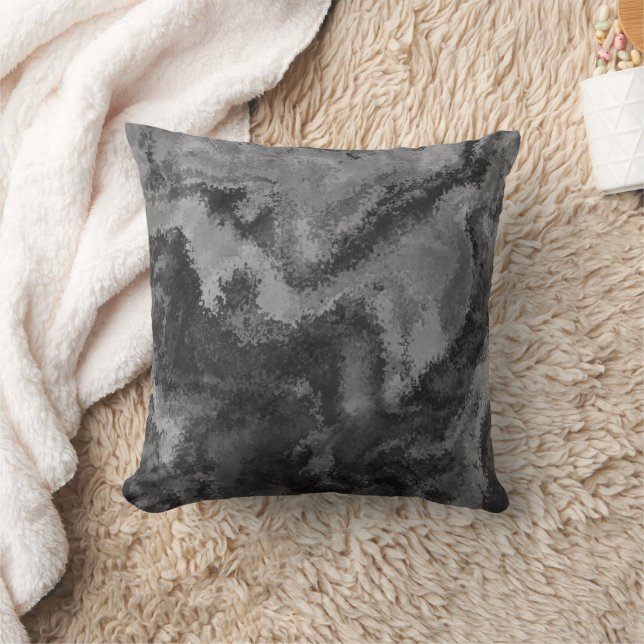 Abstrakt Grått-diffusion Kudde (Filt)