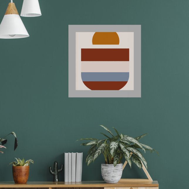 Abstrakt grått gränso Naturligt färg Poster (Vardagsrum 1)