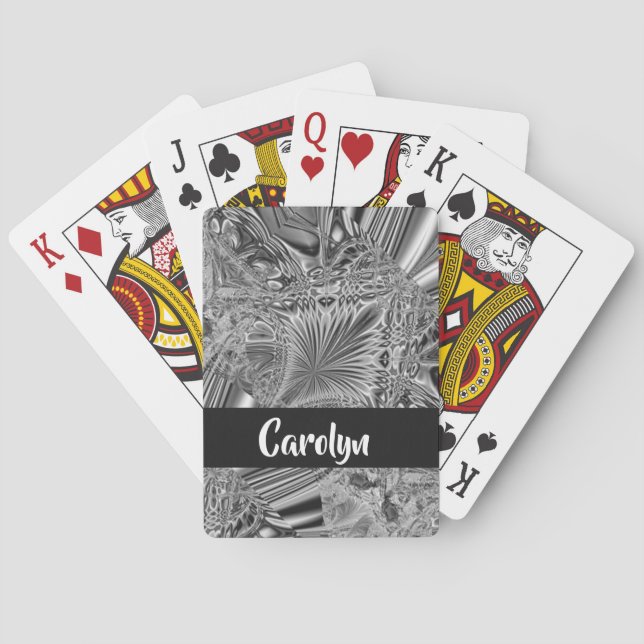 Abstrakt grått-kristaller mönster casinokort (Baksidan)