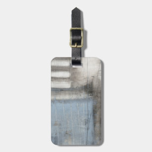 Abstrakt Grått och blå målning Bagagebricka