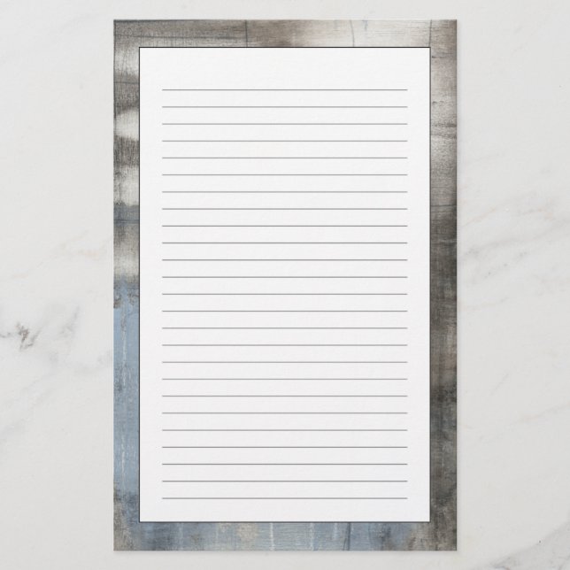 Abstrakt Grått och blå målning Brevpapper (Framsida)