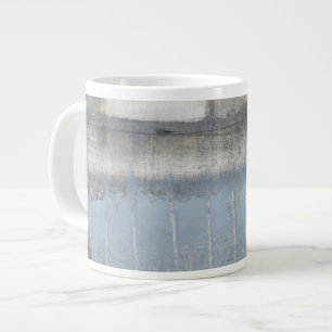 Abstrakt Grått och blå målning Jumbo Mugg
