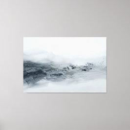 Abstrakt grått silver landskapsmodern minimalistis canvastryck