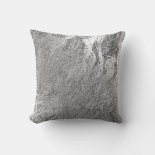 Abstrakt Grått Silver Monochrom VIP Marble Pastel Kudde