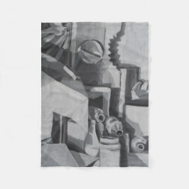 Abstrakt Gråttets skuggor Fleecefilt