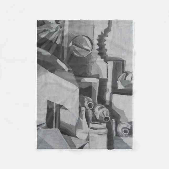 Abstrakt Gråttets skuggor Fleecefilt (Framsidan)