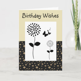 Abstrakt-gratulationskort för Guld och svart Blomm Kort