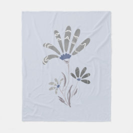 Abstrakt Grayscale Psychedelic Flowers Fleecefilt