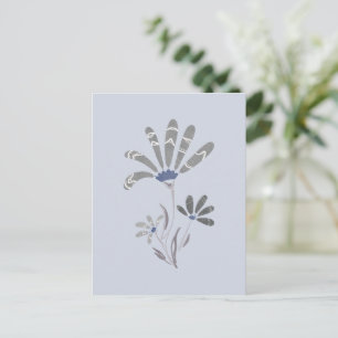 Abstrakt Grayscale Psychedelic Flowers Helg Vykort