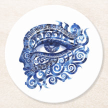 Abstrakt grekiska Evil Öga med grekiska Nyckel