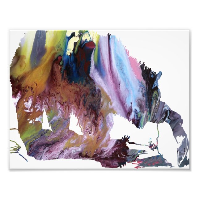 Abstrakt Grizzly, silhuette Fototryck (Framsidan)