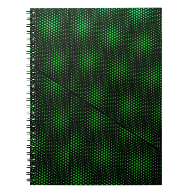 Abstrakt grön bakgrund anteckningsbok med spiral (Framsidan)