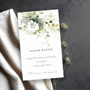 Abstrakt grön blomster vimpel lotteri baby shower tilläggskort