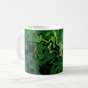 Abstrakt grön flödeskonst kaffemugg