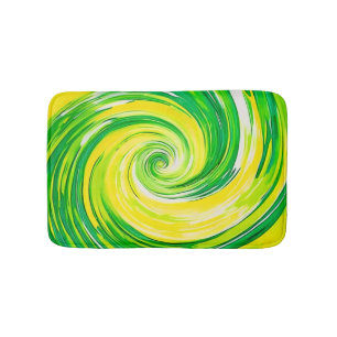 Abstrakt grön gul spiral konst badrumsmatta