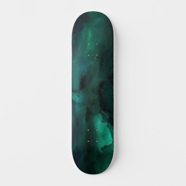 Abstrakt Grön Mini Skateboard Bräda 18,5 Cm (Framsida)