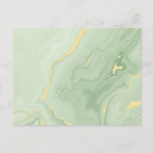 Abstrakt grön och guld marmor virvlar elegant vykort
