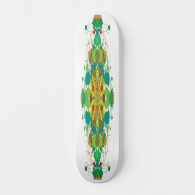 Abstrakt Grön Skateboarddäck Mini Skateboard Bräda 18,5 Cm (Framsida)