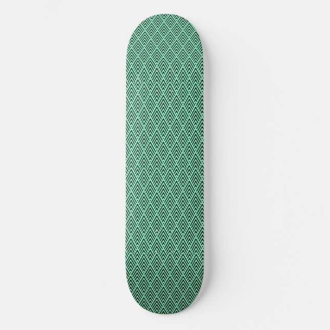 Abstrakt grön våg mini skateboard bräda 18,5 cm (Framsida)