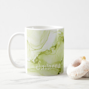 Abstrakt Grönt Alcohol Bläck Named Coffee Mugg