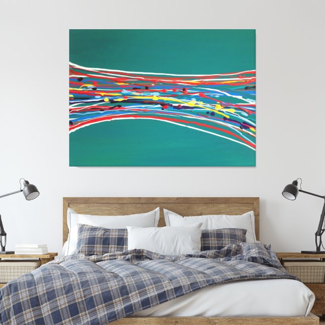 Abstrakt Grönt Art Contemporary Modern Canvastryck (Insitu (sovrum))
