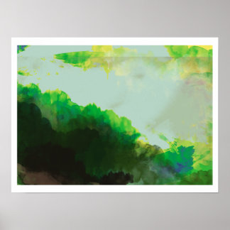 Abstrakt Grönt bergen Poster