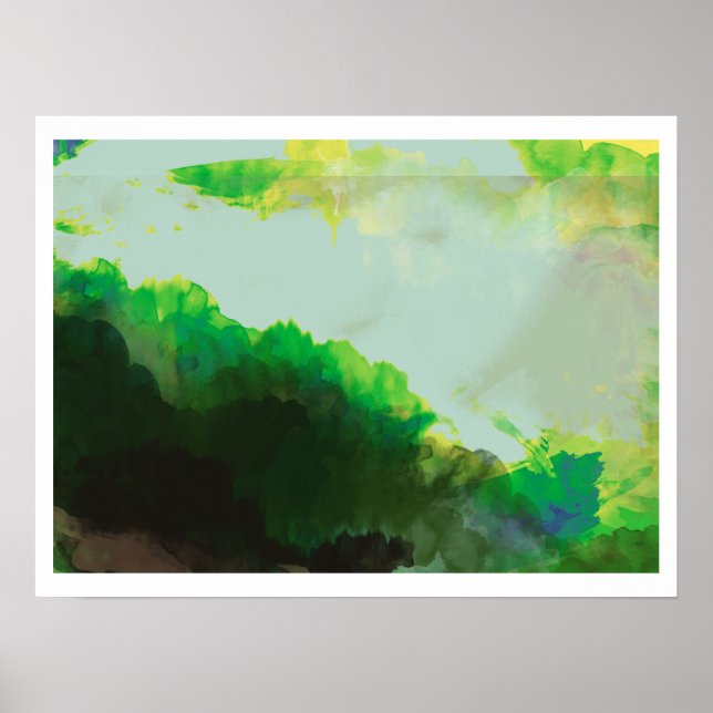 Abstrakt Grönt bergen Poster (Framsidan)