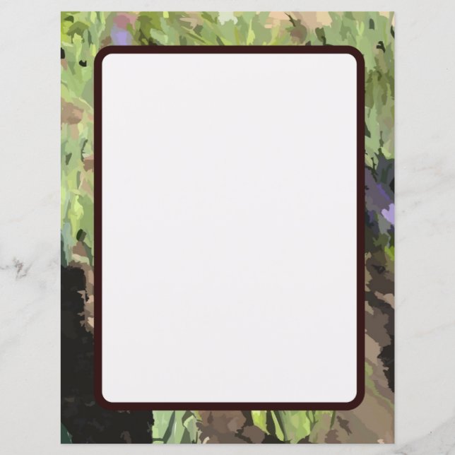 Abstrakt Grönt Blommigt Anpassningsbar Papprare La (Framsida)