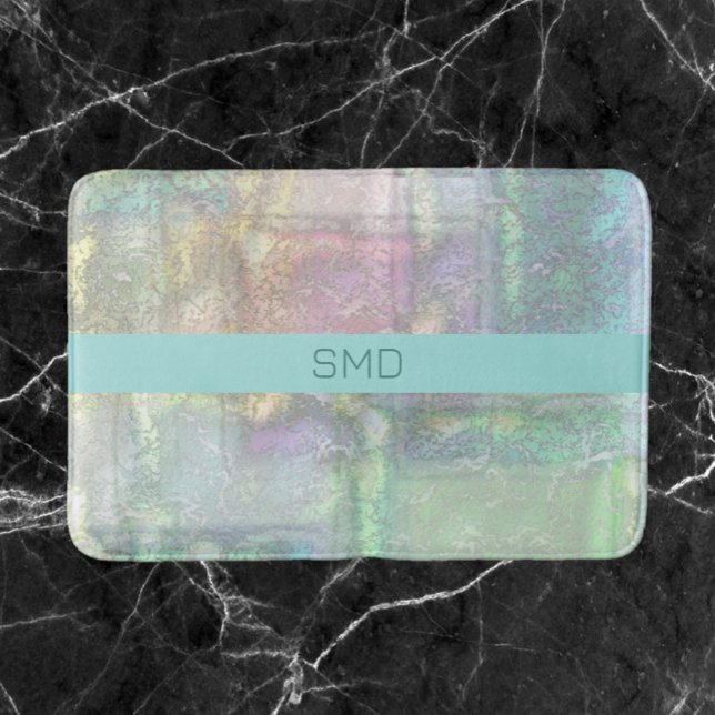 Abstrakt Grönt Blue Rosa Texturerad Mönster Badrumsmatta (Skapare uppladdad)