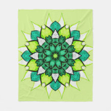 Abstrakt Grönt Boho Blommigt Mandala