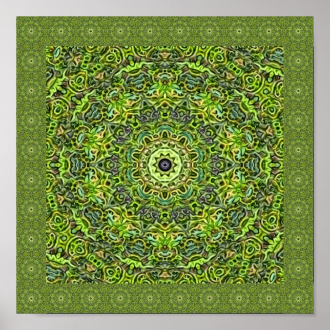 Abstrakt Grönt Delight Poster (Framsidan)