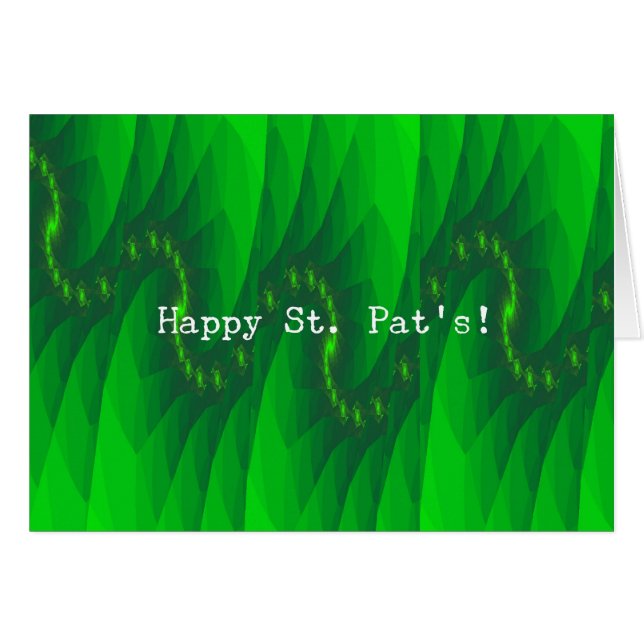 Abstrakt Grönt Digital Art St. Pat's Hälsningskort (Framsidan Horizontal)