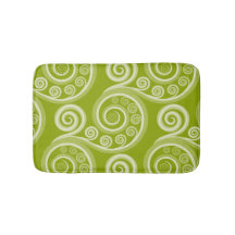 Abstrakt Grönt Fern Frond Swirl Bath Mat