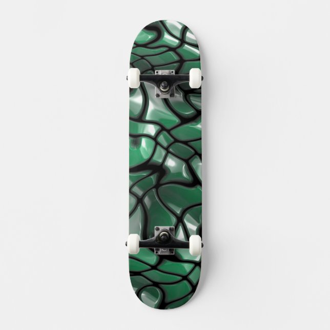 Abstrakt Grönt Gems Mini Skateboard Bräda 18,7 Cm (Framsida)