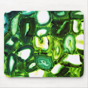 Abstrakt grönt geode, grönt gemstone musmatta