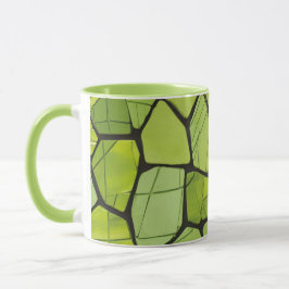 Abstrakt Grönt Geometric Mosaic Mugg